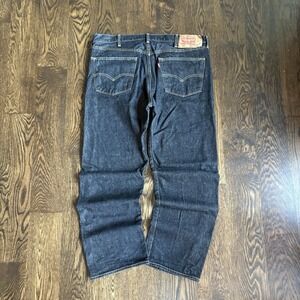 Levis 501 Black Jeans 40x30 Mens Shrink To Fit STF Button Fly Denim 00501-0226